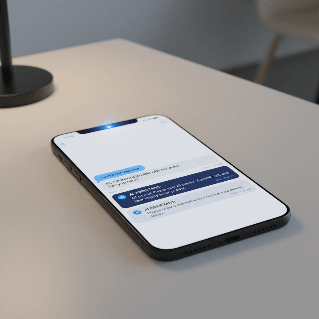 Automated SMS response on smartphone screen
